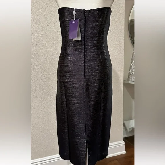 NWT $2990 Ralph Lauren Collection Mychele Metallic Strapless Cocktail Dress Sz 8 - Picture 5 of 16